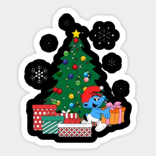 Smurf Around The Christmas Tree Sticker